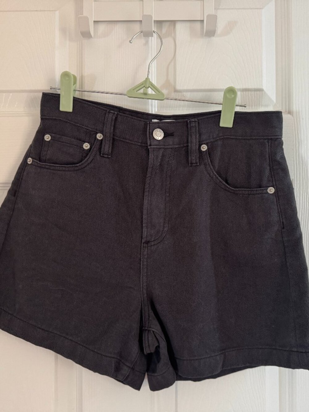 Pistola Kimora High Rise A-Line Linen Shorts in bristol black, size 25